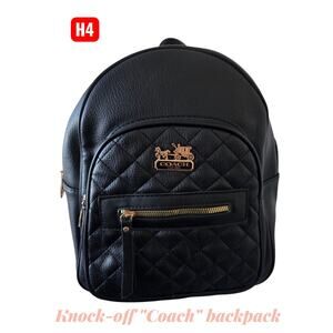 H4   * Knock-off "Coach" backpack Handbag purse 
Black